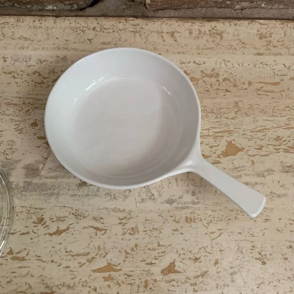 Vintage CorningWare Colonial house browning skillet with lid
